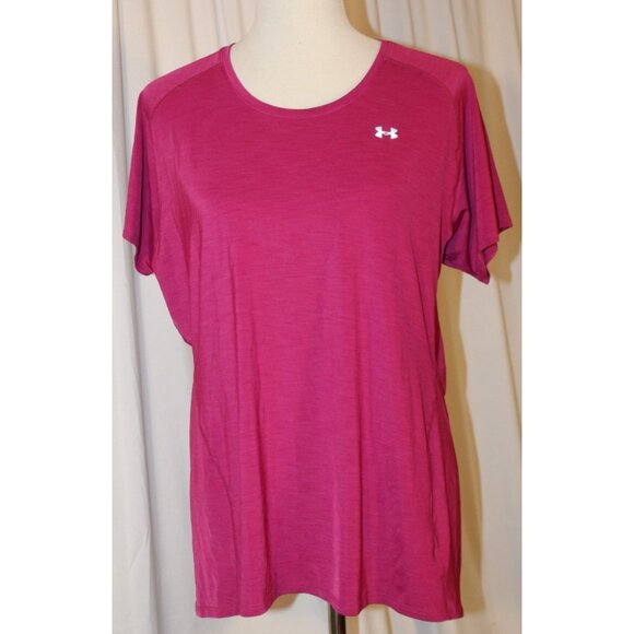 Under Armour Womens XL Escape Get Started T-Shirt PINK Heat Gear Semi-Fitted - Picture 1 of 5